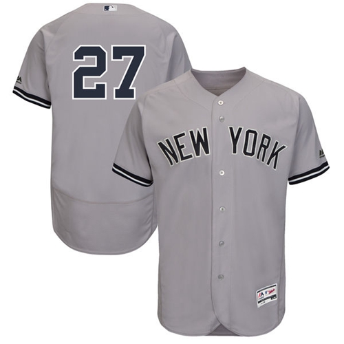 Yankees #27 Giancarlo Stanton Grey Flexbase Authentic Collection Stitched MLB Jersey